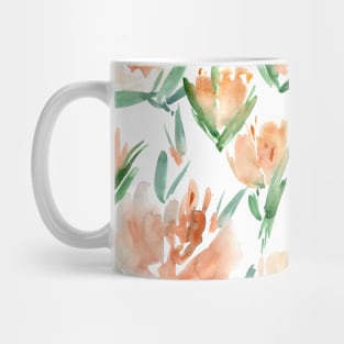 Apricot peonies bloom - watercolor flowers Mug